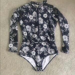 Floral Long Sleeve rash guard Swimsuit XL